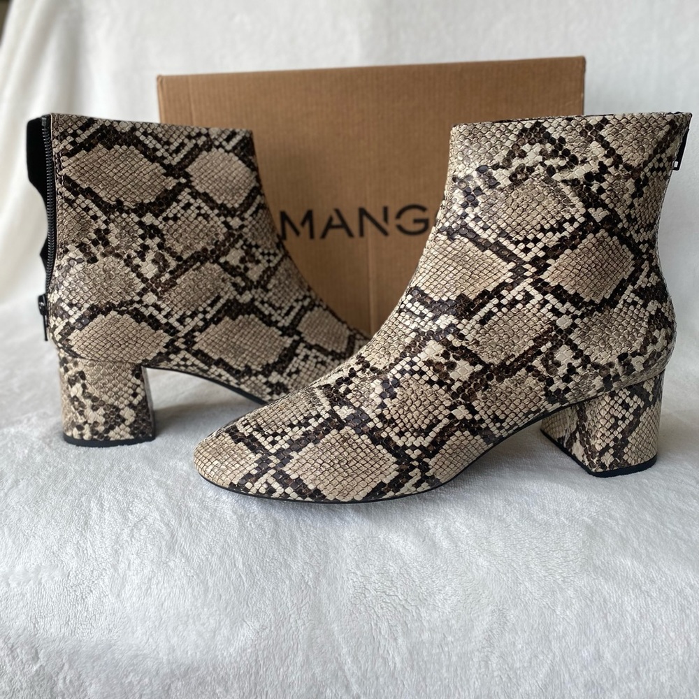 Mango Snake effect ankle boot Size 9 (EU40)